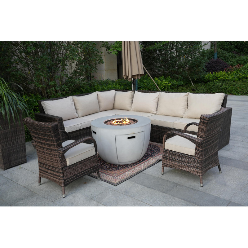 Ensemble de conversation modulaire avec coussins, Beige