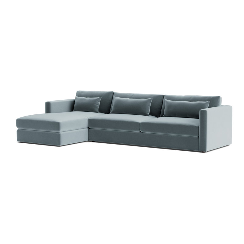 Haywood Left Chaise Sectional, Performance Velvet - Harbor