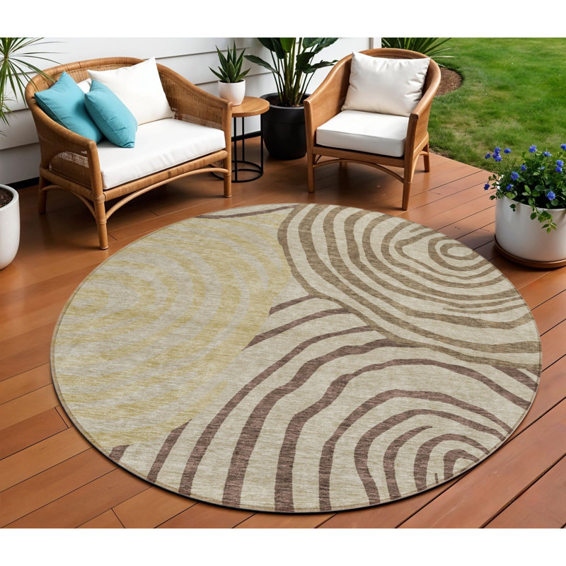 Tapis rond 8 po Taupe