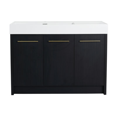 Meuble-lavabo autoportant avec lavabo en résine
