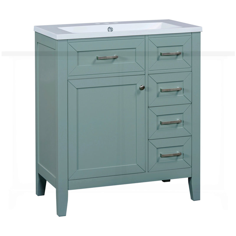 Meuble-lavabo 30 po avec lavabo, Vert