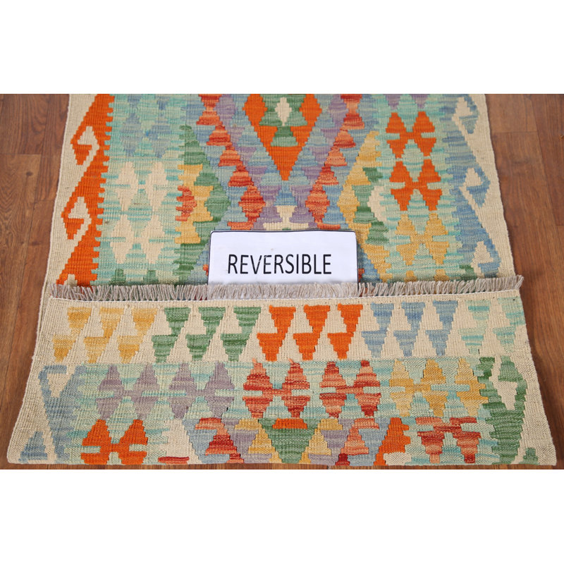 Multolor Kilim Wool Runner Rug 3x10