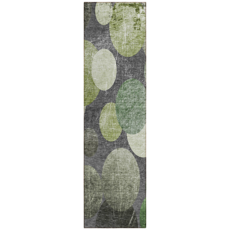 Tapis de couloir intérieur et extérieur vert 8 po