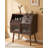Solid Wood Sideboard Buffet Cabinet, Mid-Century Walnut Storage Cabinet with Acrylic Sliding Doors, Drawers & Open Shelves for Dining Room, Kitchen, Living Room, Coffee Bar