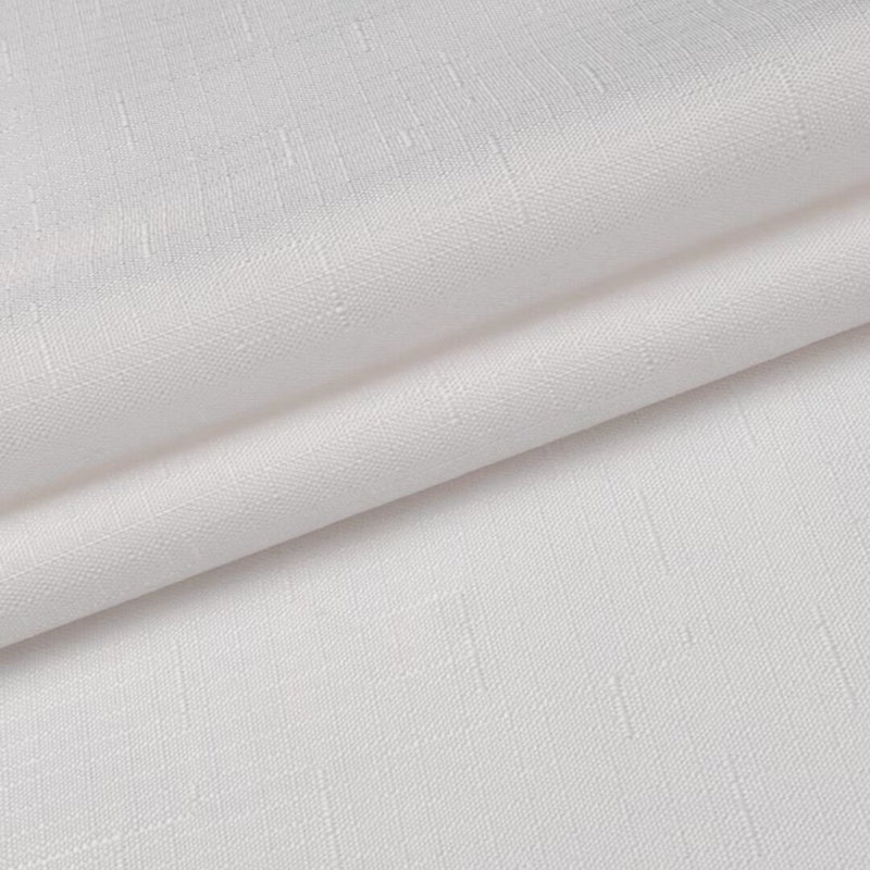 Bartek No Hook Slub Linen Textured Shower Curtain with Snap-in PEVA Liner Set, 74"H x 71"W, White