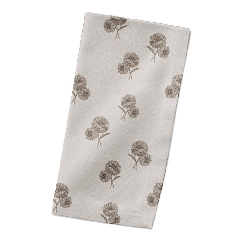 Serviette de table rectangulaire en coton sergé, Brun clair