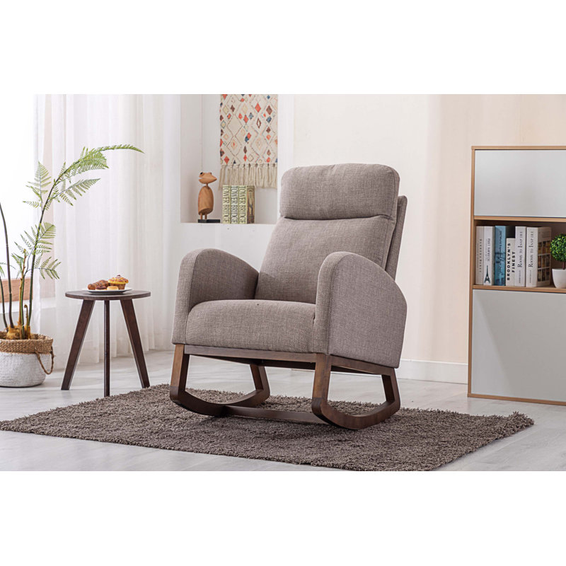 Chaise berçante Jonnita, Polyester gris