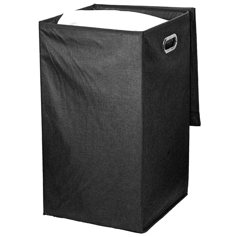 Fabric Laundry Hamper with Handles, Black