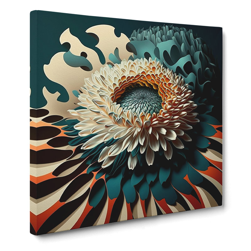Chrysanthemum Constructivism - Print, 50cm H x 50cm W x 3cm D