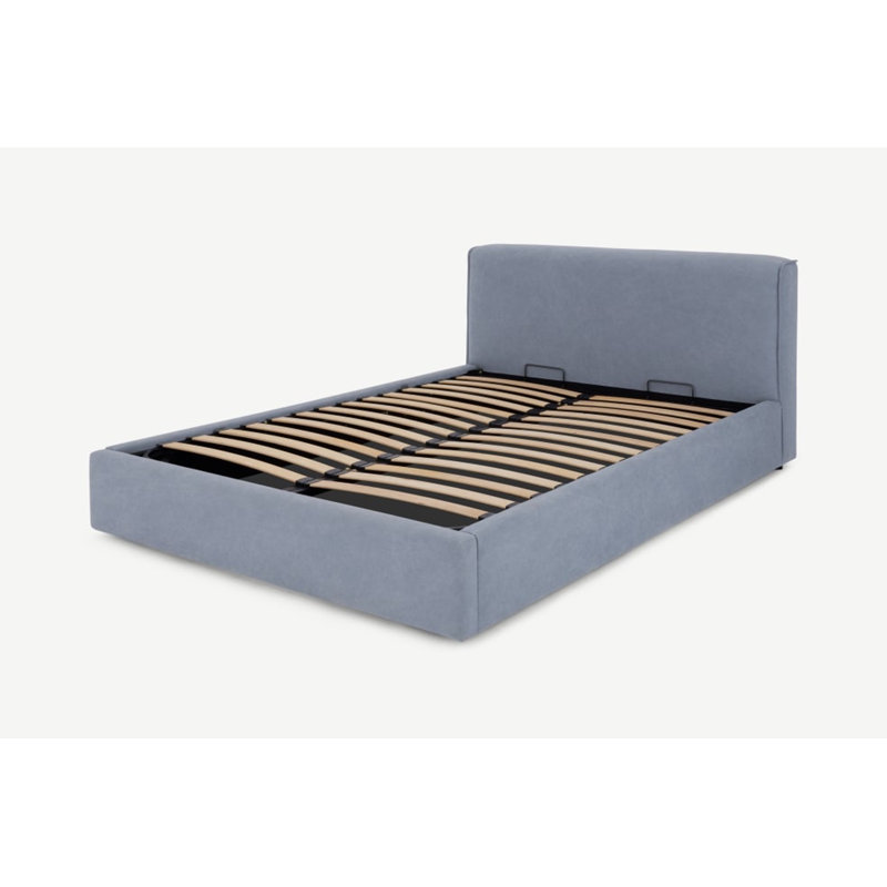 Keansburg Upholstered Ottoman Storage Bed, Blue, Kingsize (5')