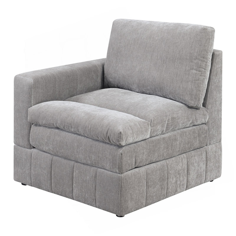 Canapé modulaire moderne modulaire 1 pièce LAF / RAF, Gris