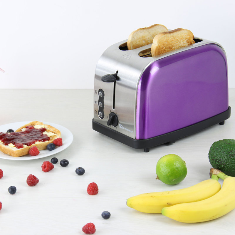 SQ Professional Gems 2 slice Toaster with Removable Crumb Tray, Amethyst(Purple)