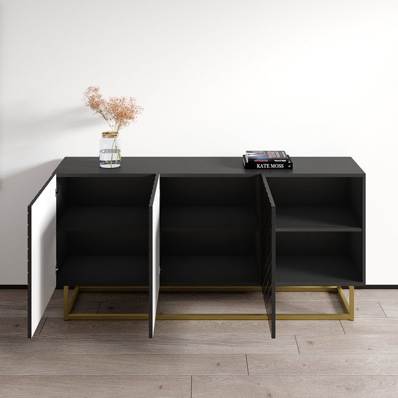 Buffet de 63 po de largeur Danyette, Noir