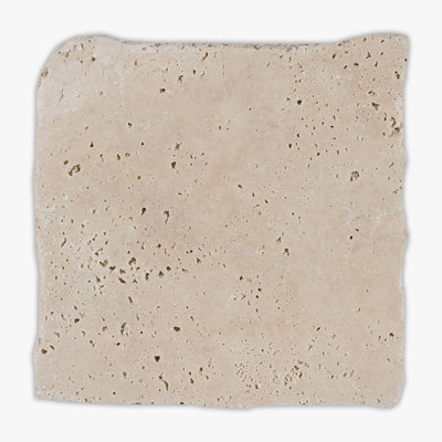 Ivory Tumbled-Broken 4x4 Travertine Tile