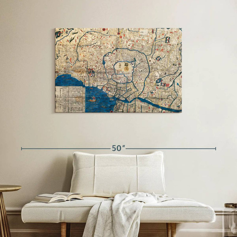 Aliaz Old Tokyo Map, 26" H x 39" W