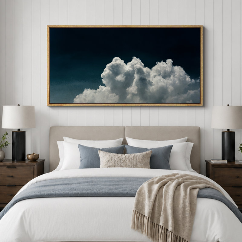 «Majestic Cumulus Clouds», reproduction sur toile, H 30 po x l 60 po, Naturel