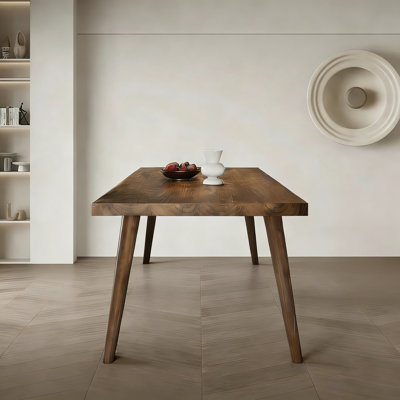 Simple Pine Wood Solid Rectangular Dining Table