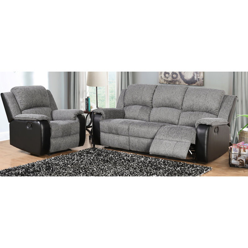 Messines Faux Leather Reclining Sofa, 2 Seater