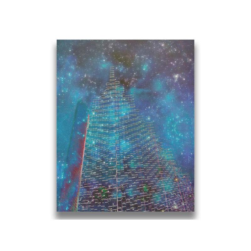 Sky High par Hal Halli. Impression sur papier - Montée et encadrée avec de l'acrylique transparent, H 36 po x l 44 po