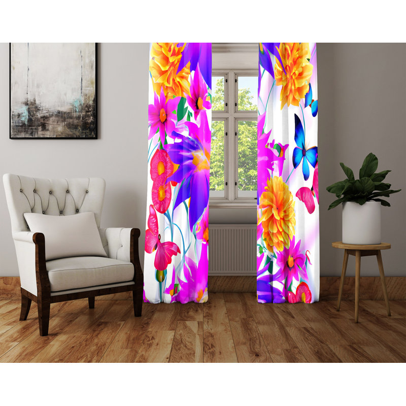 Paire de rideaux semi-transparents en polyester Daquion, L 20 po x L 52 po