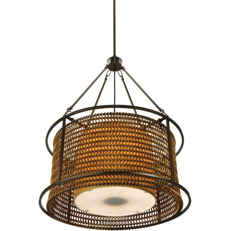 Greenbriar Oak 4 - Light Chandelier, 49" H x 24" W x 24" D