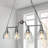 4-Light Dimmable Linear Pendant Light with Seeded Glass in Brushed Antique Silver 