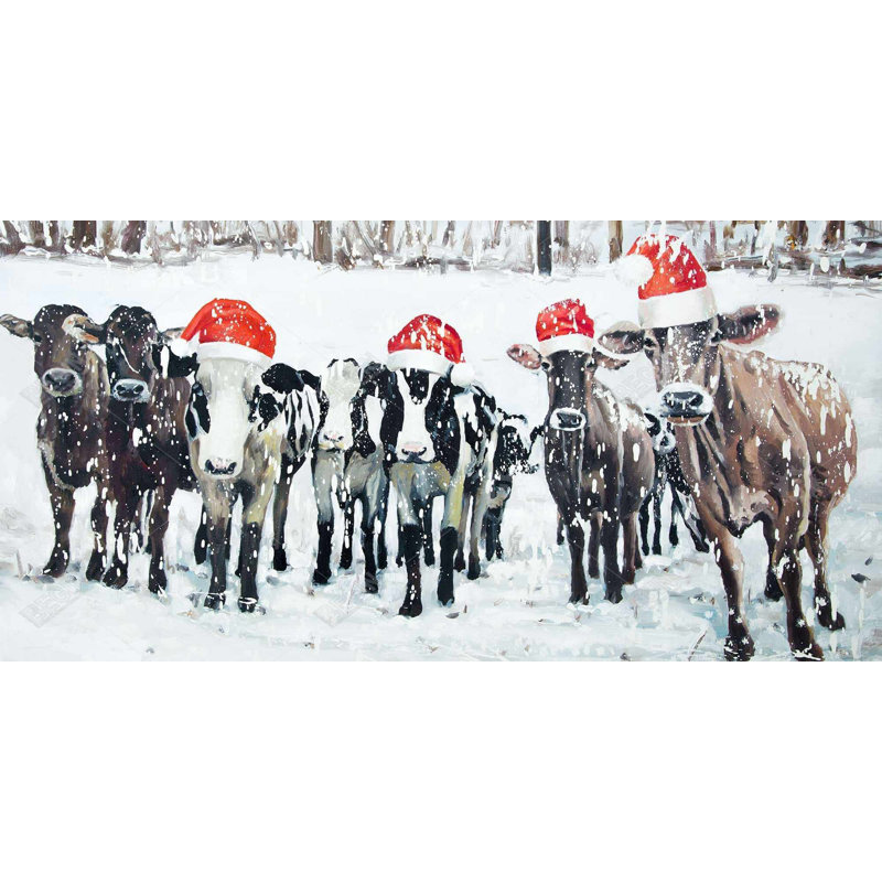 Curious christmas cows - 15.75"x31.50" Desk mat