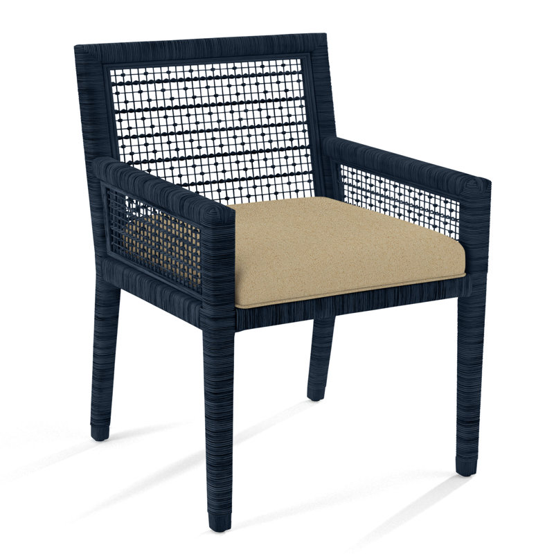 Pine Isle Arm Chair, Denim Stripe, 0206-61, Navy