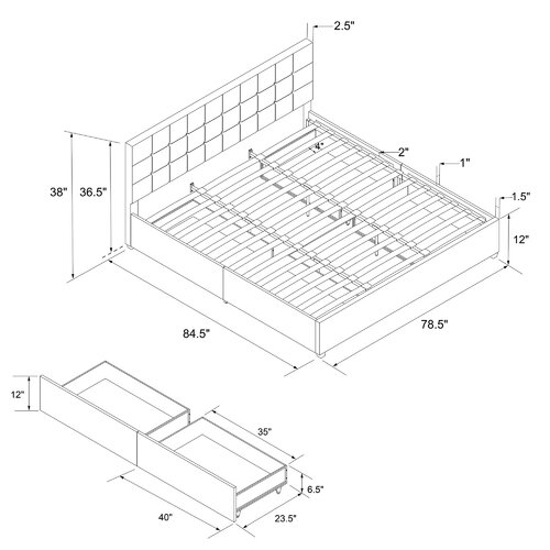 CosmoLiving by Cosmopolitan Serena Upholstered Storage Bed & Reviews ...