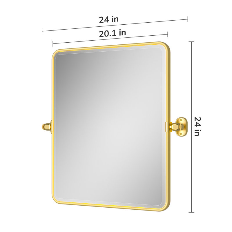 Miroir Parren, 24 po x 20 po, Doré