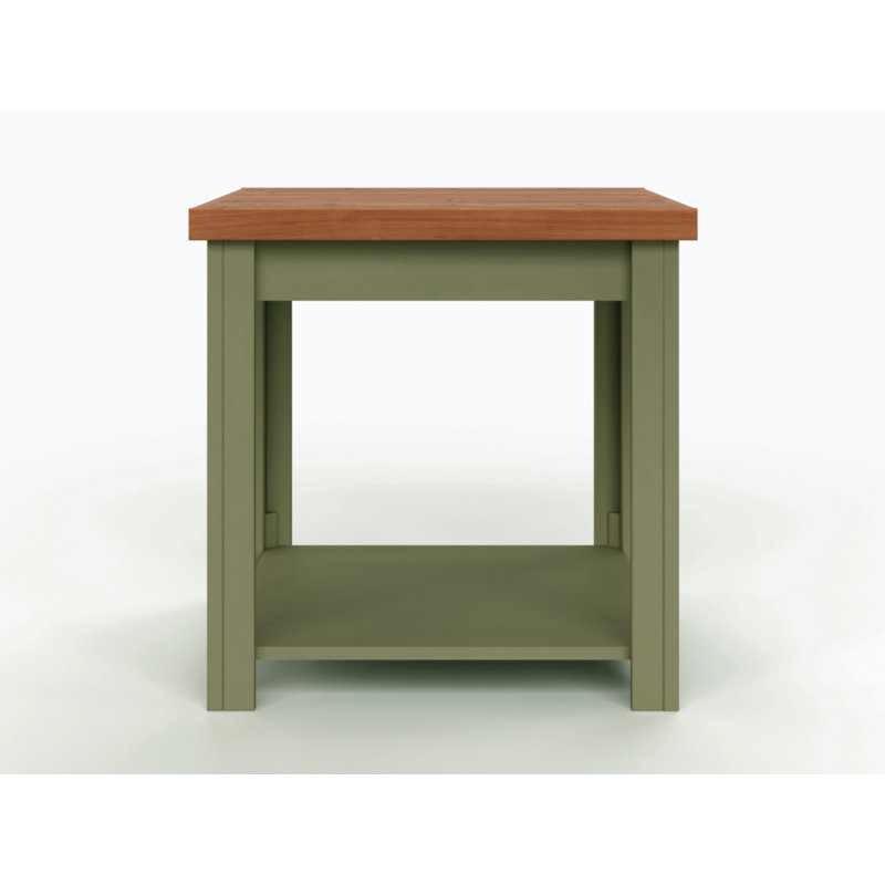 Table d'appoint Bridgevine Home Quinte 24 po, aucun assemblage requis, finition vert sauge et bois fruitier