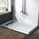 60" x 36" Solid Surface Single Threshold Shower Pan Base with Drain Assembly & Drain Cover Included, Non-Slip