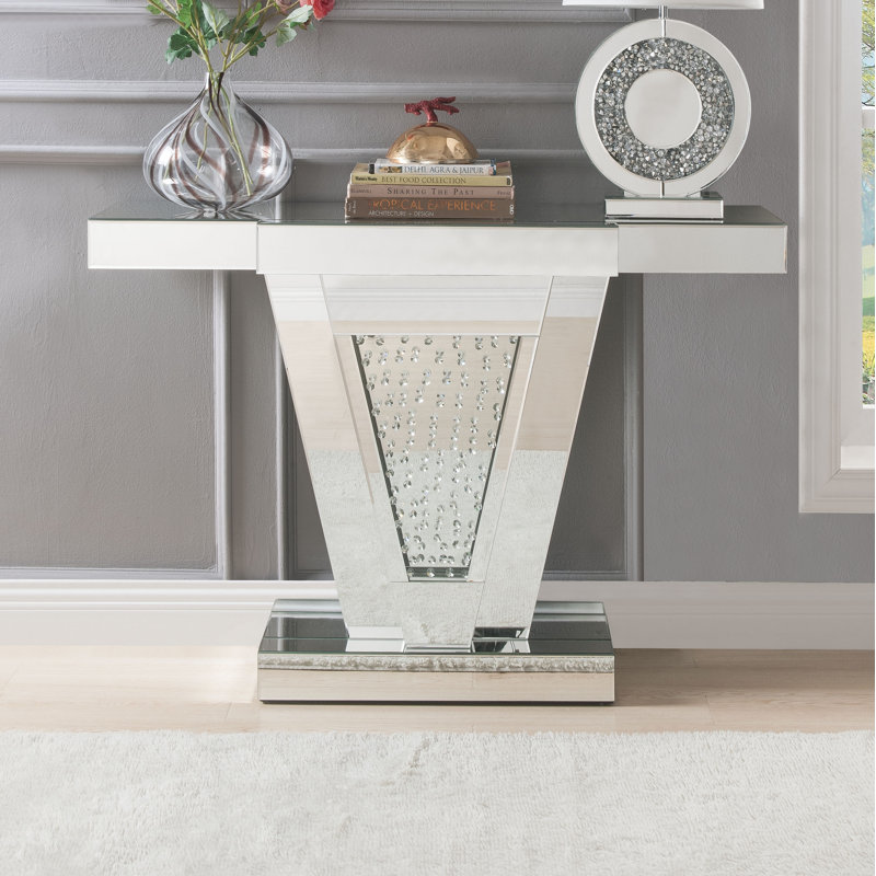 Sonakshi 47'' Glass Top Console Table