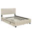 Grand lit plateforme en velours avec lit gigogne simple et rangement-28556144