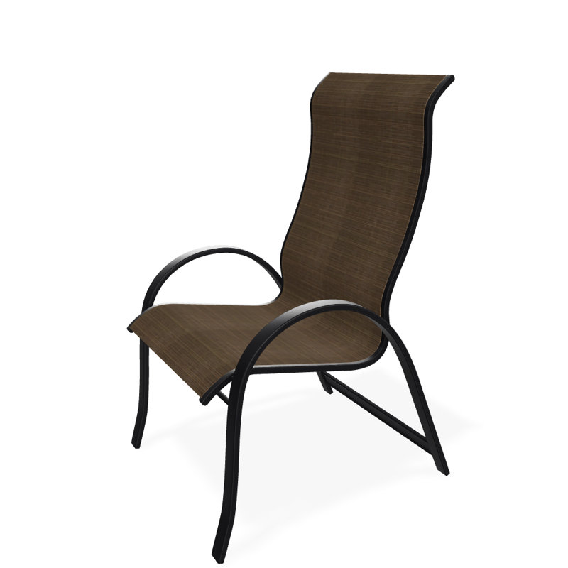 Chaise de patio empilable Hirotaka Supreme, Performance de l'écorce, Noir texturé