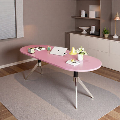 Bureau pratique moderne en forme ovale