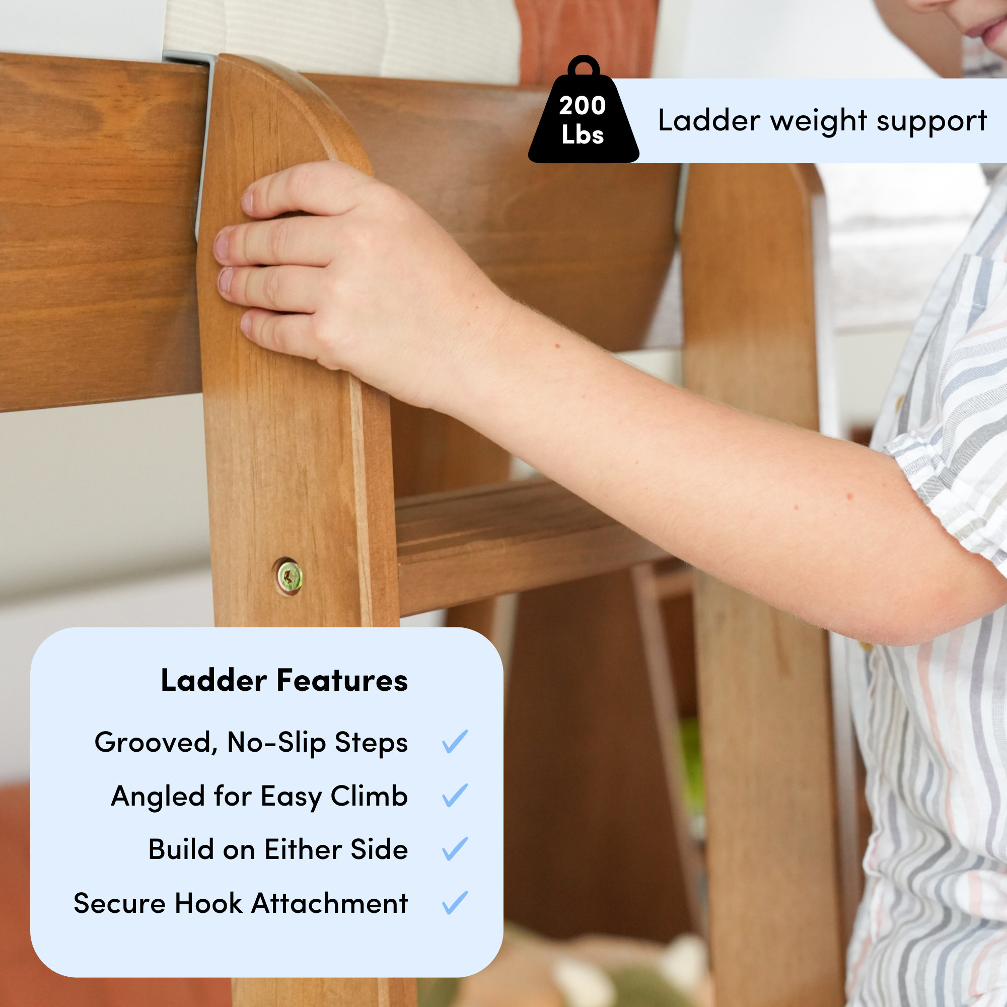 Ambur Solid Wood L-Shaped Bunk Beds by Isabelle & Max, White/Brown, Twin over Full