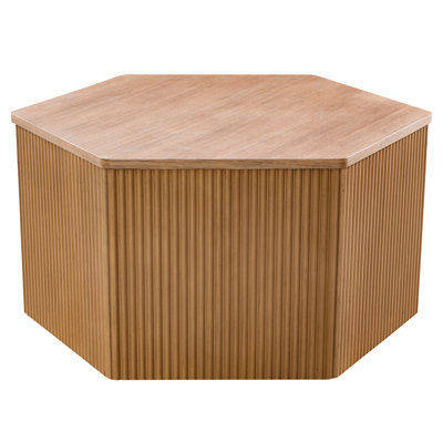 Honey Fluted Hexagon Coffee Table