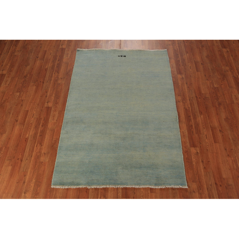 Tapis décoratif vert et bleu Gabbeh