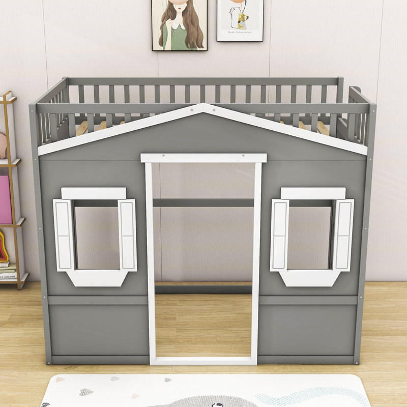 Lit mezzanine Baresthon par Harper Orchard, Simple, Gris / blanc