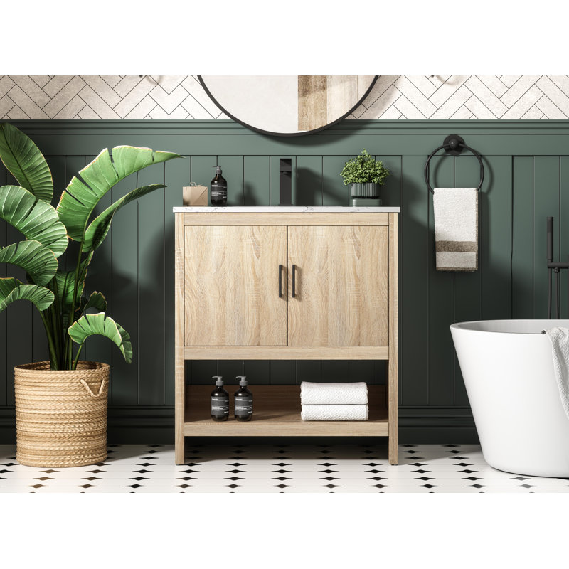 Meuble-lavabo simple 30 po Kirkbride, Bois de manguier