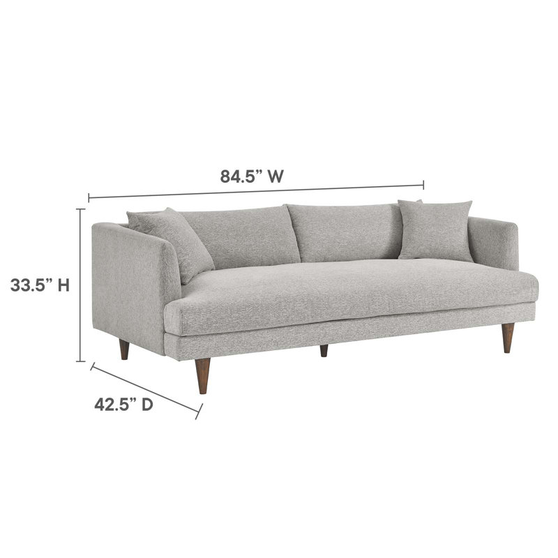 Zoya Light Gray Fabric Sofa with Down Fill Cushions