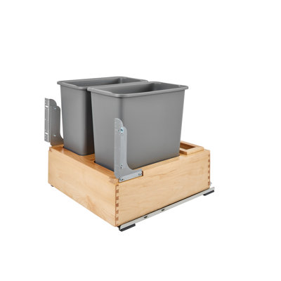 Rev-A-Shelf Wood Pull Out Trash/Waste Container with Soft Close
