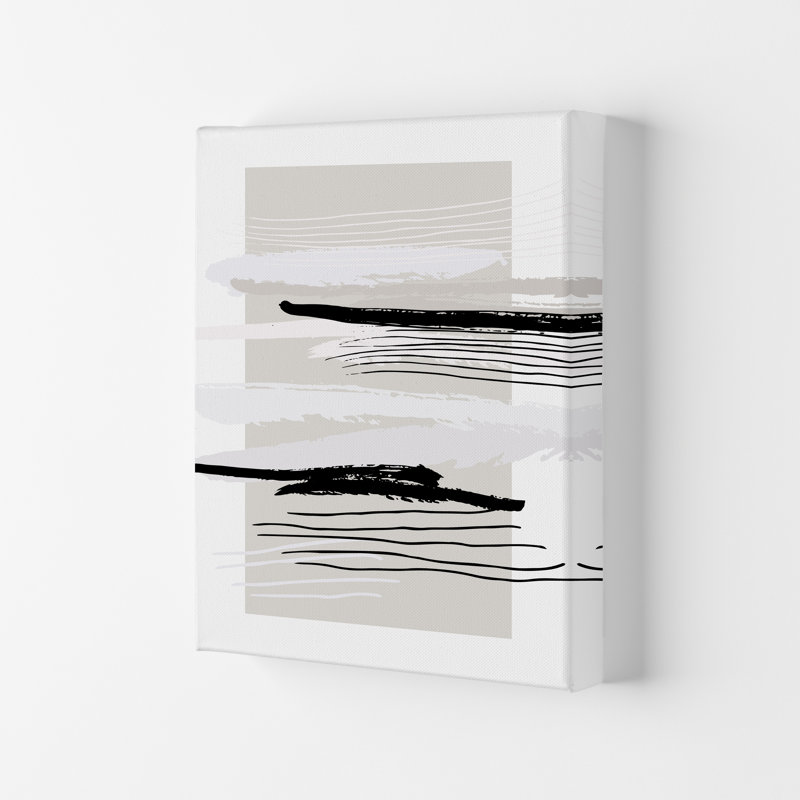 Abstracts Pennellate Linee Grey White Black by Planeta444 - Print, No Framed, 30cm H x 21cm W x 1cm D