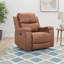 Fauteuil inclinable manuel en cuir végétalien de 37 po de large avec porte-gobelet intégré Emony-94552450