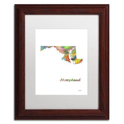 " Maryland State Map-1 " by Marlene Watson