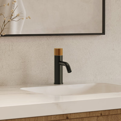 Single Hole Bathroom Faucet,Knob Single Handle Bathroom Sink Faucet with Drain Assembly