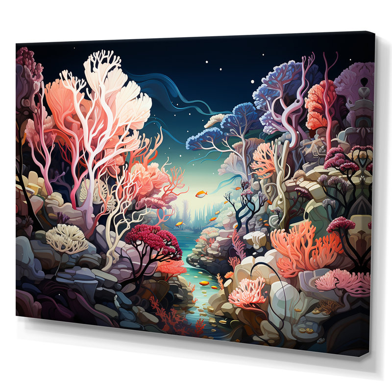 Coral World Expression I sur impression sur toile, Toile tendue, H 34 po x l 44 po x P 1,5 po