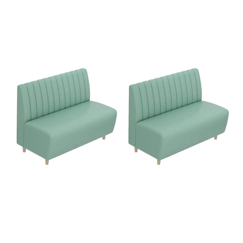 Banc rembourré en similicuir Cafe, Turquoise