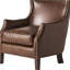 Fauteuil de salon en cuir véritable, brun rétro, matériaux à grain supérieur, structure robuste